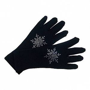 Перчатки Тодес для фигурного катания со стразами "снежинка" термо